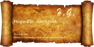 Hegedűs Gertrúd névjegykártya