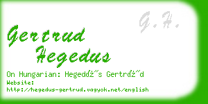 gertrud hegedus business card